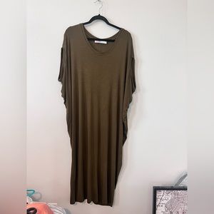 Free People Beach Olive Green Flowy Maxi Dress M